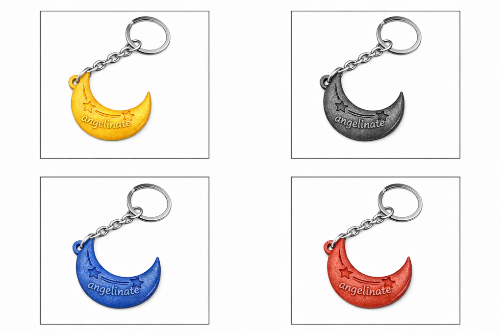 2 in 1 Personalized Moon Keychain.