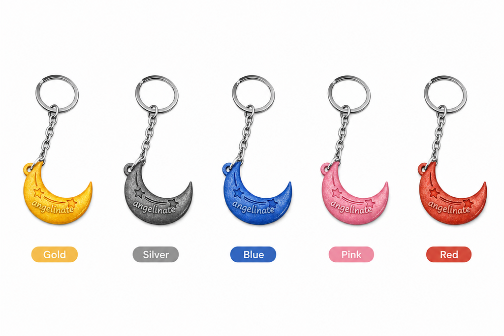 Single Moon Keychain — Personalized Lunar Keychain